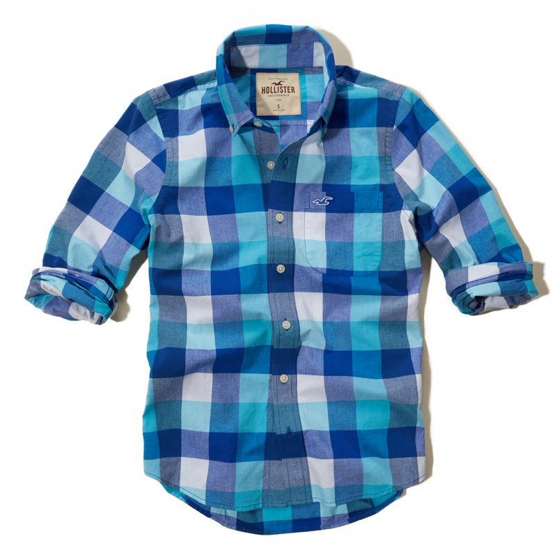 Hollister Hombres Pura Algodón Camisa HCO4542